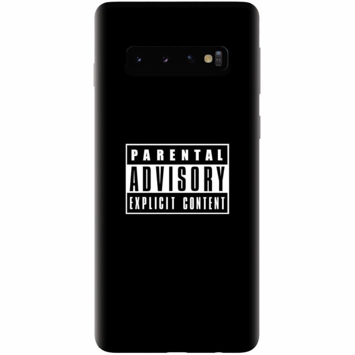 Husa silicon personalizata pentru Samsung Galaxy S10, Parental Advisory