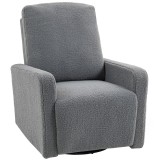 HOMCOM Fotoliu recliner, fotoliu de relaxare cu tapițerie din fleece, spătar reglabil, fotoliu tapițat, oțel, gri | Aosom Romania