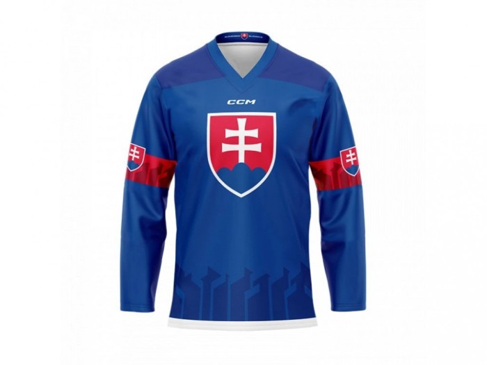 Echipa națională de hochei tricou de hochei Slovakia Juraj Slafkovsk&yacute; #20 CCM Hockey fan blue - M