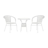 Cumpara ieftin Set mobilier gradina 1+2 rattan sintetic alb Jenar 63x60 cm, 65x62x77 cm