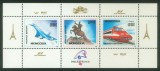 Coliță filatelică Mongolia 1989 &ndash; Philexfrance '89, Concorde, TGV și Genghis Han, MNH, Nestampilat