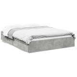 Cumpara ieftin Cadru de pat cu sertare, gri beton, 160x200 cm, lemn prelucrat