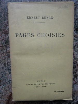 Ernest Renan - Pages choisies foto