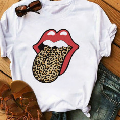 Lady Lust Lingerie Tricou Sexy Rolling Shirt Obscene Stone Lips Mouth Tongue Top