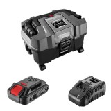 Aspirator de atelier umed uscat, cu acumulator 2 Ah, incarcator 18V Li-ion,&nbsp;functie suflare, cu accesorii, Graphite Energy