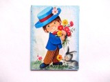 magnet frigider , baiatul cu flori 36016