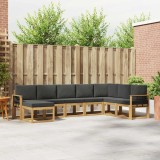 vidaXL Set de canapele de exterior cu pernă 8 pcs Alb și antracit 3388061