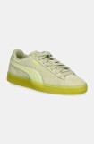 Puma sneakers din piele intoarsă Suede Classic Translucent culoarea verde, 398818