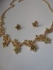 Set bijuterii dama- colier si cercei-lantisor inox placat cu Aur 18k