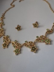 Set bijuterii dama- colier si cercei-lantisor inox placat cu Aur 18k