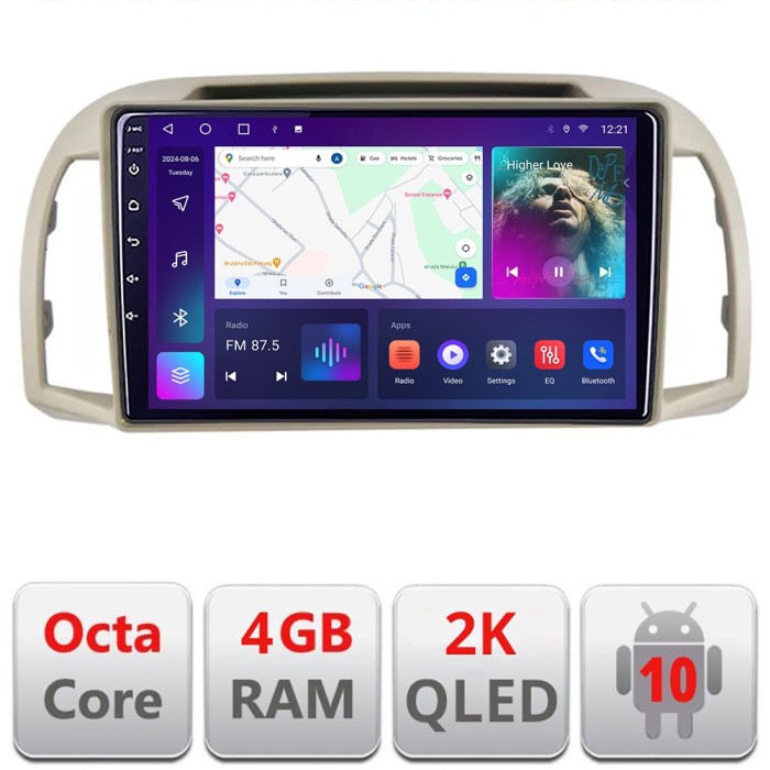 Navigatie Nissan Micra 2002-2010 Android ecran Qled 2K Octa core 4+32 KIT-micra2003+EDT-E409-2K CarStore Technology
