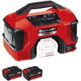 Einhell TE-AC 18/11 LiAC PRESSITO PXC + Twinpack - Compresor hibrid 11 bar + Set 2 acumulatori Li-Ion 18 V 4 Ah