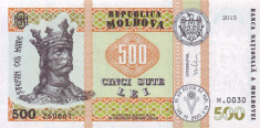 MOLDOVA ? bancnota ? 500 Lei ? 2015 ? P-27 ? UNC ? necirculata foto