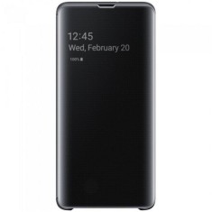 Husa Protectie Flip Cover, Clear View, Mirror, Stand, compatibila cu Samsung Galaxy S10 Plus