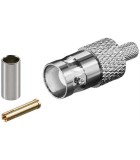 Cuplaj crimp mufa BNC tata pentru cablu RG58/U cu pin de aur 50 ohm, Goobay