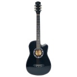 Chitara Clasica 4/4 IdeallStore&reg;, 95cm, Tei/Mesteacan, 6 Corzi Otel, Incepator, Decorativa Neagra Adulti 12+