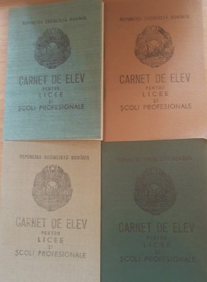 Carnet de Elev RSR pentru licee și școli profesionale - Set 4 bucăți foto