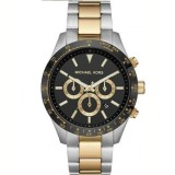 Michael Kors Layton MK8784 Ceas Cronograf pentru Bărbați 45mm cu Cadran Negru și Brățară Bicoloră din Oțel Inoxidabil