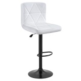 Cumpara ieftin Scaun bar metal negru piele ecologica alba Selest 43x51x90-111 cm