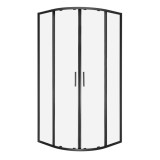 Solid RS 90 Cabină de duș cu ușă dublă curbată neagră fără tavă