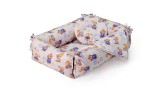 Cumpara ieftin Set reductor bebe nest + paturica + pernuta pentru formarea capului bebelusului SomnArt, model ursuleti, Alb Albastru