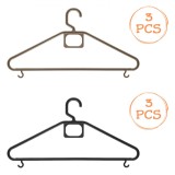 Umerașe Plastic, Model Umeraș, Culoare Bej și Maro, Set 6 Bucăți, Oem