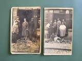 Lot 2 fotografii vechi cu Familie in fata magazinului, 1926 / CP1