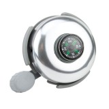 Sonerie pentru bicicleta, busola inclusa, metal, diametru 5 cm, argintiu