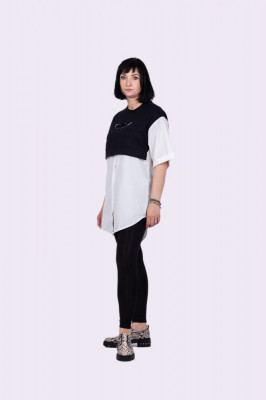 Bluza - camasa oversize cu fermoar aplicat foto