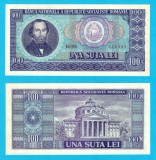 Romania (pick 97) 100 Lei 1966 UNC serie: B.0105 424339; Nicolae Bălcescu