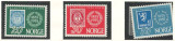 Norvegia 1955 Mi 390/92 MNH - 100 de ani de timbre, Nestampilat