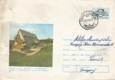 Romania, Scornicesti, Popasul turistic &amp;quot;Piscani&amp;quot;, plic circulat intern, 1978 foto
