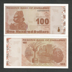 ZIMBABWE 100 DOLARI DOLLARS 2009 UNC [1] P- 97 , necirculata foto