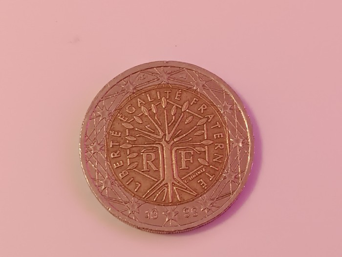 C50 - Moneda foarte veche - 2 euro - Franta - 1999