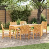 VidaXL Set de masă pentru grădină 7 pcs Maro 200 x 90 x 74 cm