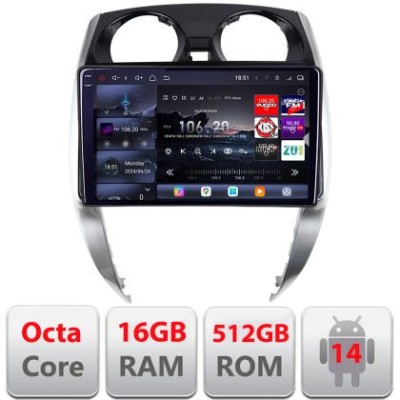 Navigatie Nisan Note 2012-2019 Android radio gps internet 8 core QLED 2K 16+512 360 Edotec CarStore Technology foto