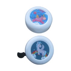 Set 2 sonerii pentru bicicleta copii cu model unicorn, plastic, multicolor