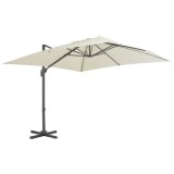vidaXL Umbrelă de grădină cu consolă și st&acirc;lp din aluminiu, 300x300 cm, culoare nisip 44632