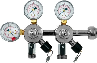 Druckminderer, СO2 Manometer - 2 Druckanzeigen f&amp;uuml;r Bier und AFG, Zapfanlage 3 und 7 Bar foto