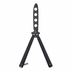 Cutit fluture Butterfly, Balisong 22 cm, negru, fara tais, de antrenament, model sageata