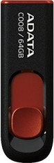 MEMORIE USB 2.0 ADATA 64 GB, retractabila, carcasa plastic, negru / rosu, &amp;quot;AC008-64G-RKD&amp;quot; (timbru verde 0.03 lei) foto