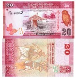 Sri Lanka 20 Rupii 2021 P-123h UNC Bancnota Straine Asia
