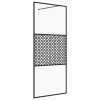 Paravan dus walk-in, negru, 100x195 cm, sticla ESG transparenta