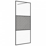 Paravan dus walk-in, negru, 100x195 cm, sticla ESG transparenta