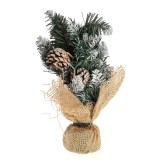 Brad decorativ cu conuri si zapada artificiala 30 cm