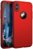 Husa Apple iPhone XS, FullBody Rosu, acoperire completa 360 grade cu folie de sticla gratis