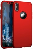 Husa Apple iPhone XS, FullBody Rosu, acoperire completa 360 grade cu folie de sticla gratis