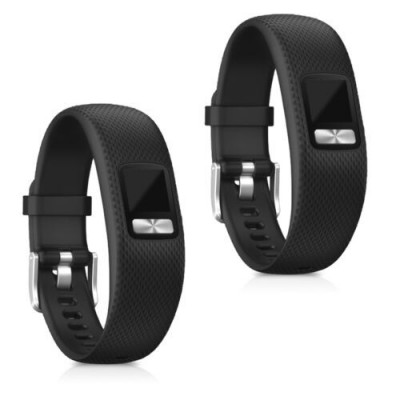 Set 2 Curele pentru Garmin Vivofit 4, Kwmobile, Silicon, Negru, 44228.47 foto