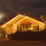 Ghirlanda luminoasa tip perdea 300 LED-uri, 12m, pentru interior/exterior, cu flash, iluminare galbena Household NewTrend