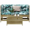 Gossi set mobilier de gradina cu perne, 3 piese, lemn de pin tratat